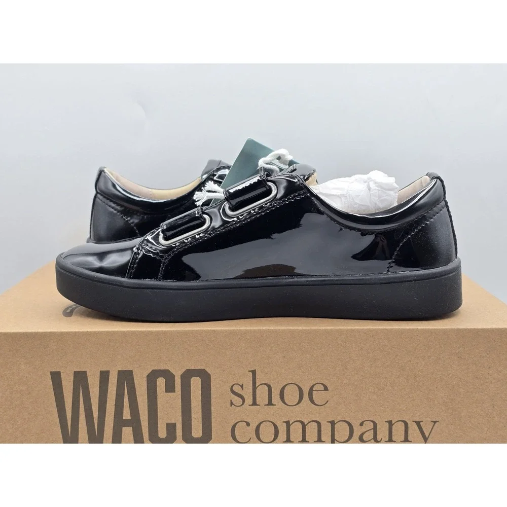NEW Revitalign Orthotic Black Solid Sneakers Malibu Bella Patent Sz 5.5 B Narrow